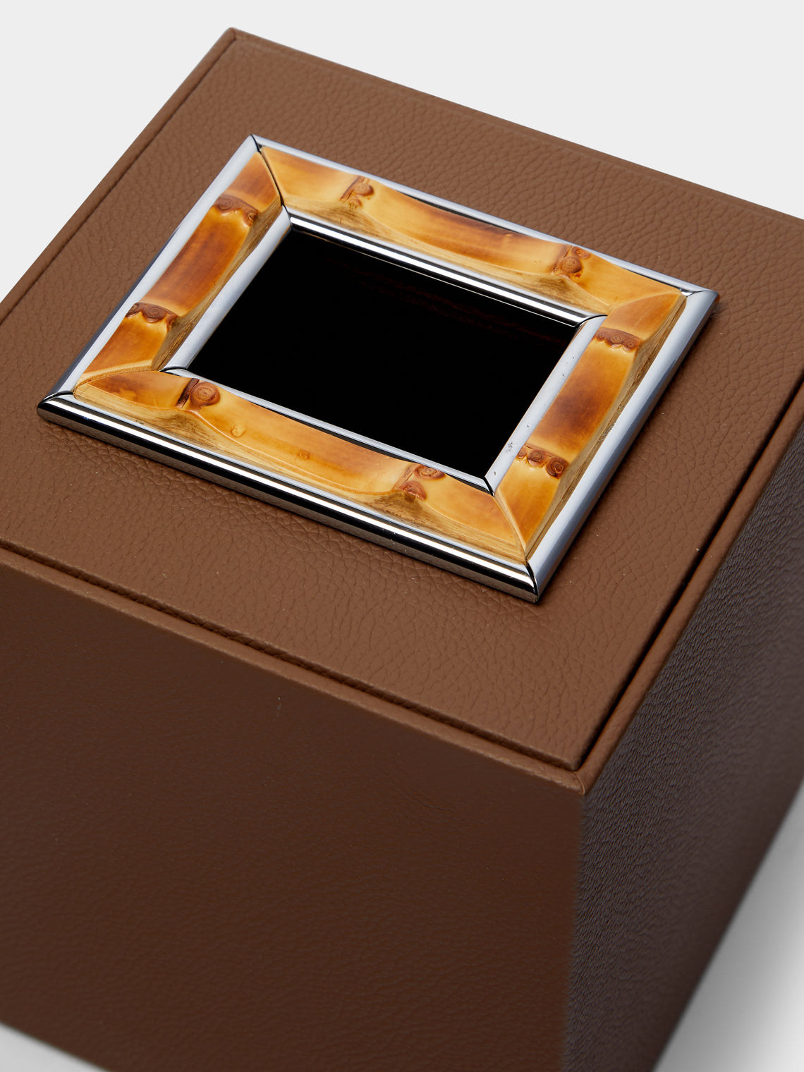 Lorenzi Milano - Bamboo and Leather Tissue Box -  - ABASK