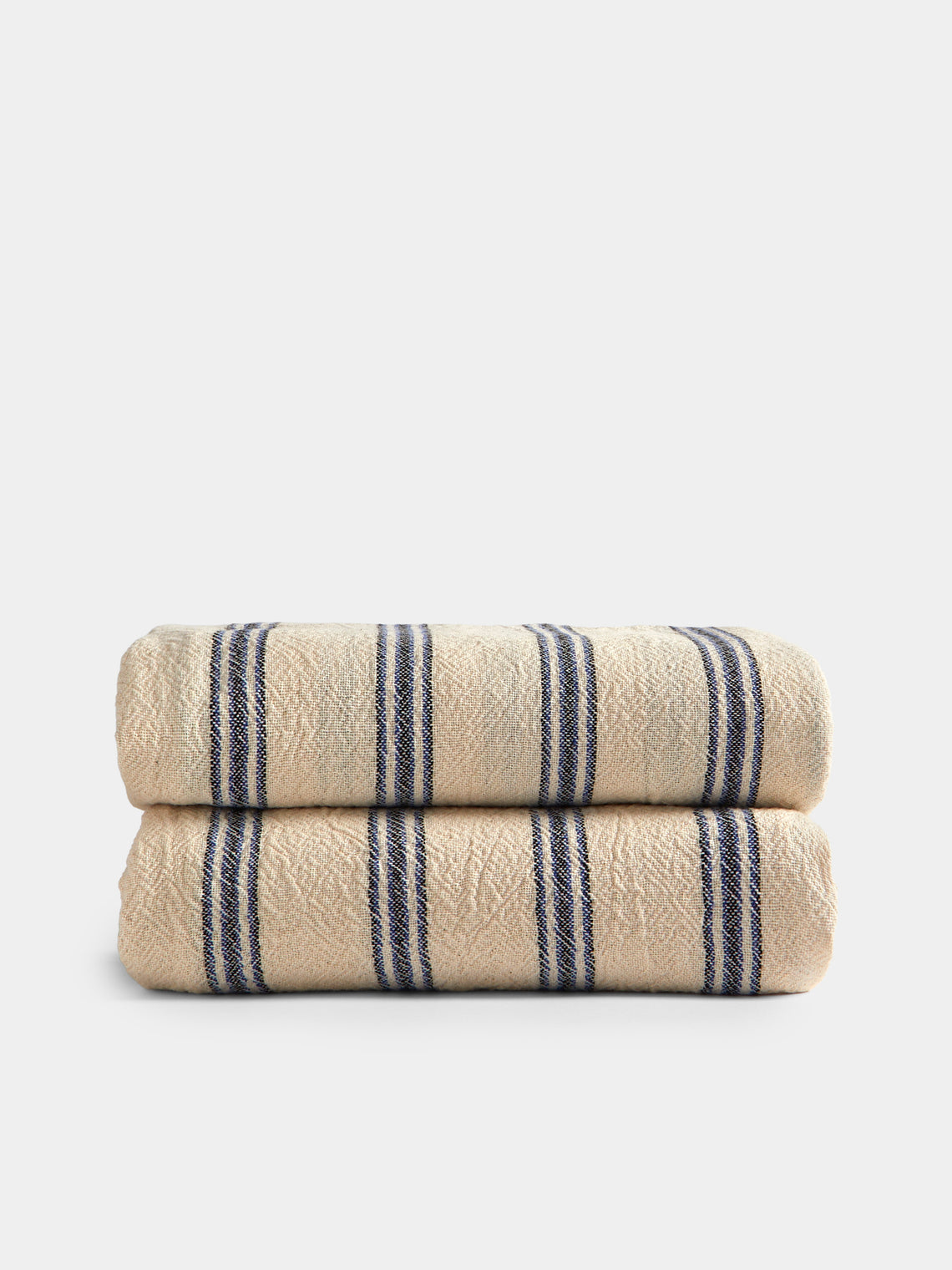 Mizar & Alcor - Sapphire Handwoven Linen and Cotton Towels (Set of 2) - Blue - ABASK