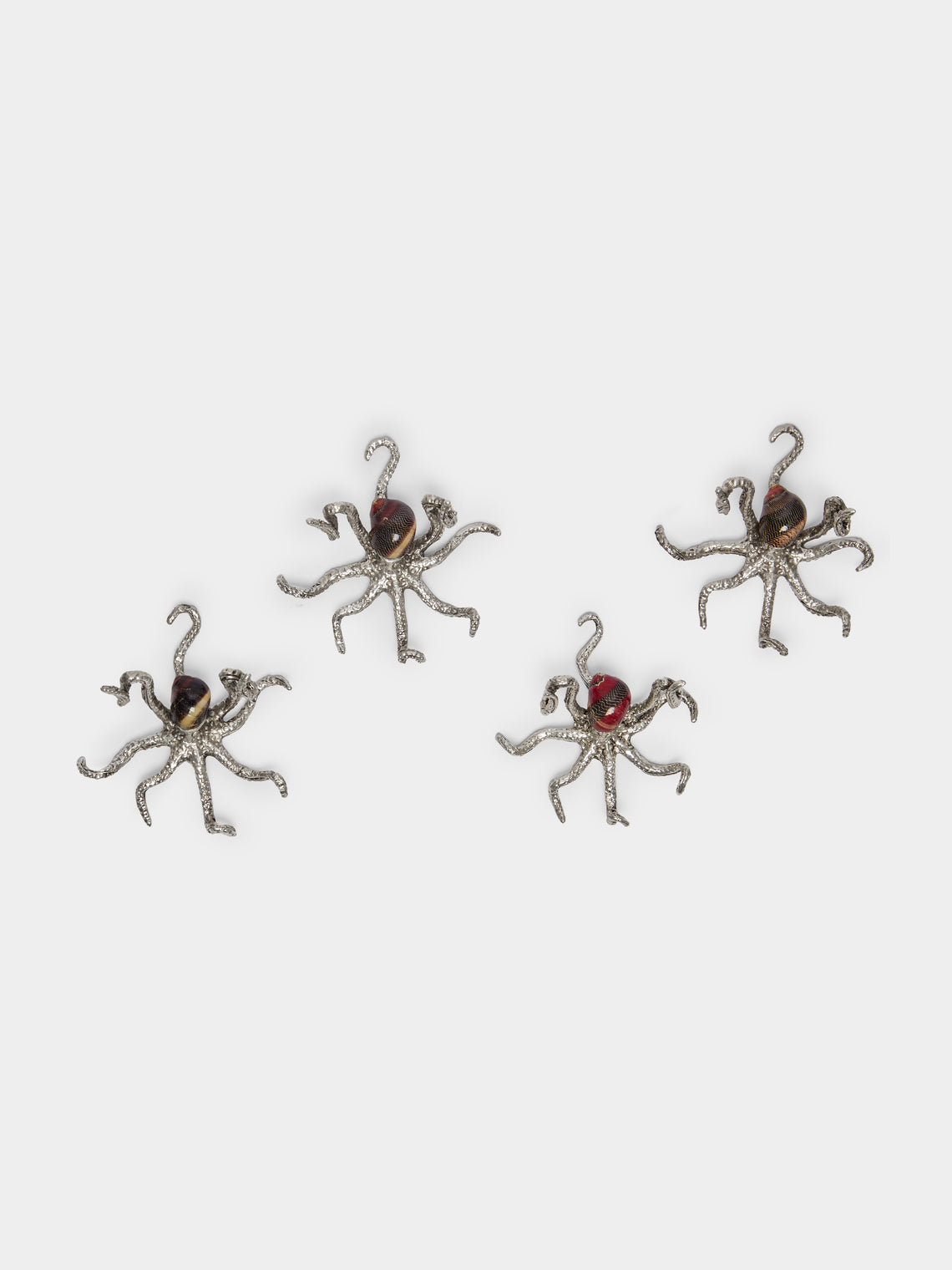 Objet Luxe - Silver-Plated and Shell Place Card Holders (Set of 4) -  - ABASK