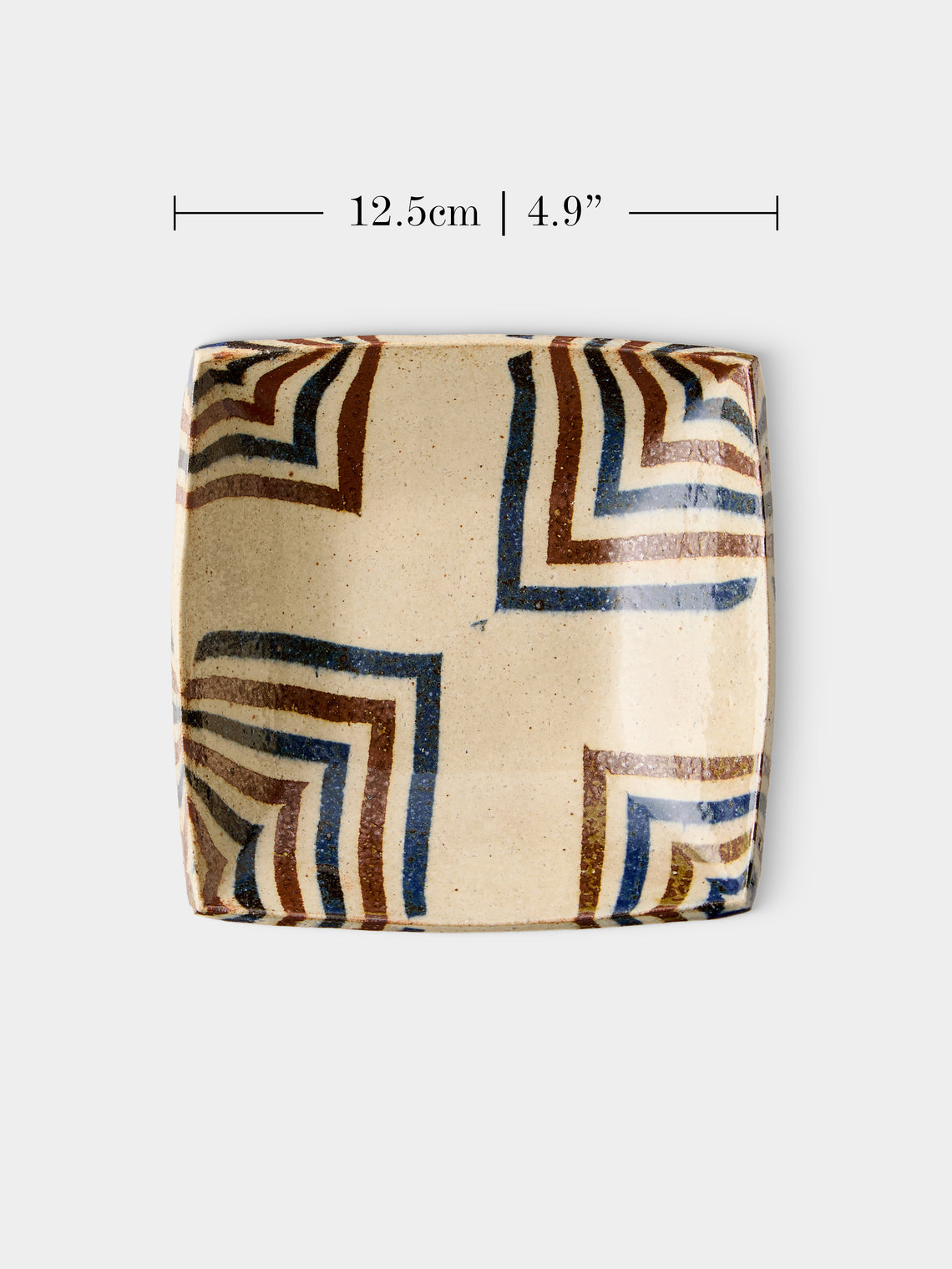 Makidani-gama - No. 1 Nerikomi Ceramic Square Dessert / Side Plates – 5in/12.5cm (Set of 3) - Multiple - ABASK