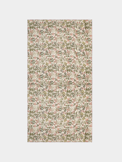 Borgo delle Tovaglie - Filo Sottobosco Embroidered Linen Rectangular Tablecloth (165.5in/4.2m) - Green - ABASK - 