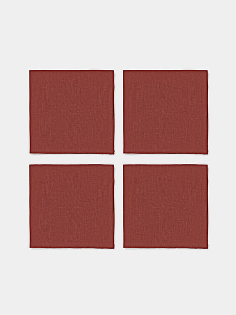 Borgo delle Tovaglie - Filo Linen Extra Large Napkins (Set of 4) - Red - ABASK - 
