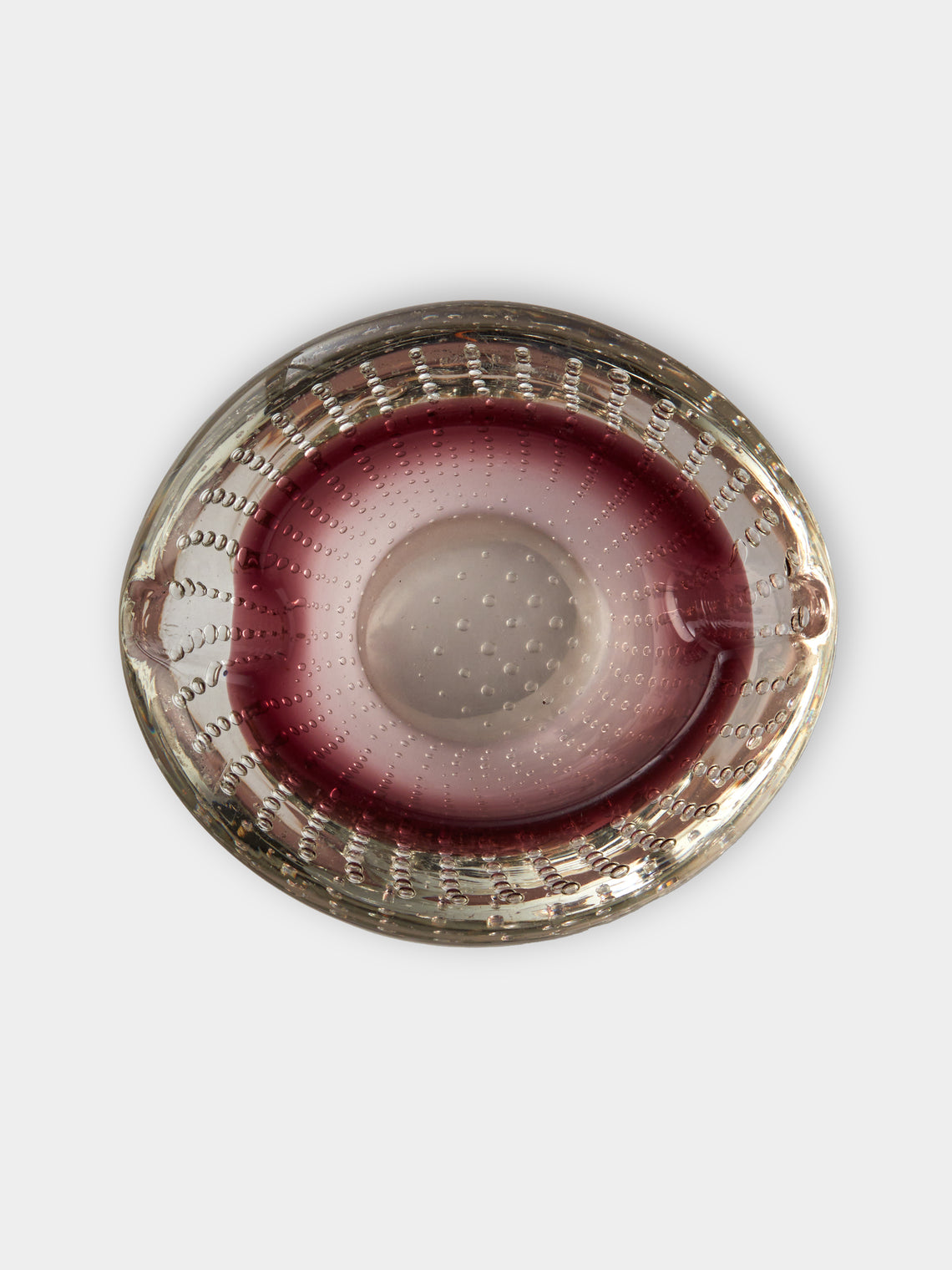 Antique and Vintage - Mid-Century Czech Glass Ashtray - Red - ABASK
