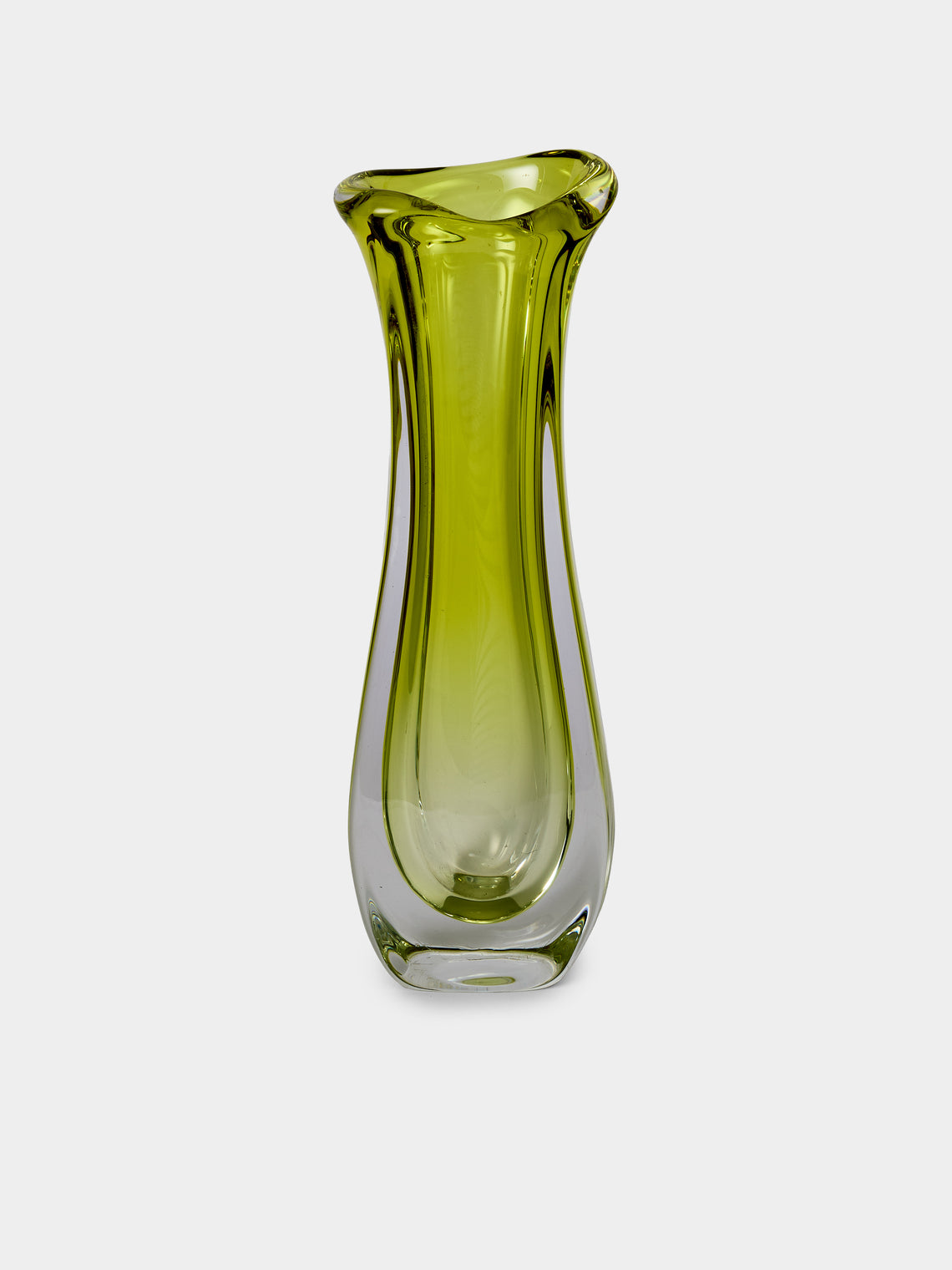 Antique and Vintage - 1920s Val Saint Lambert Crystal Vase (17in/43.5cm) - Green - ABASK - 