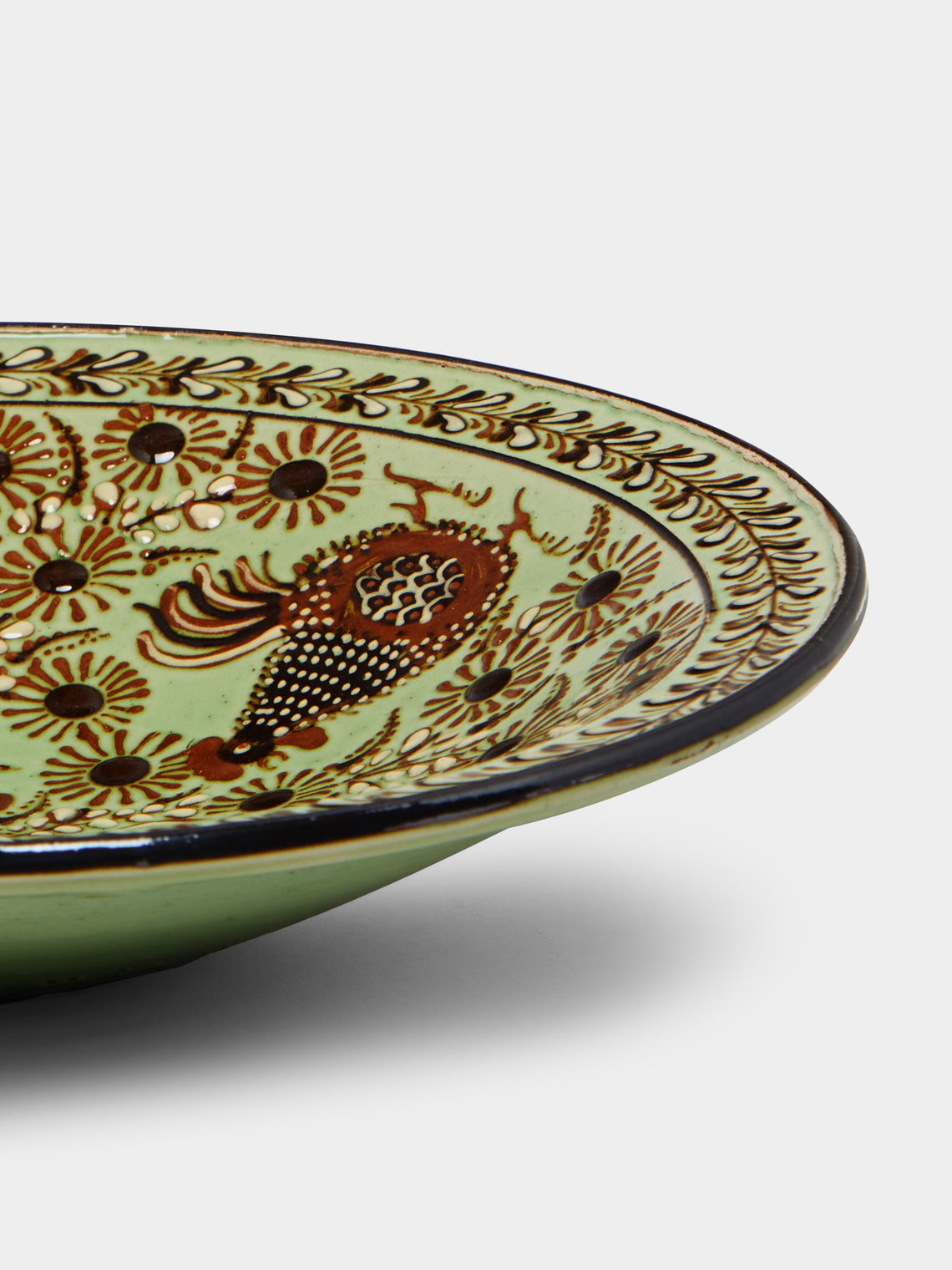 Poterie d’Évires - Chickens Hand-Painted Ceramic Large Serving Bowl -  - ABASK