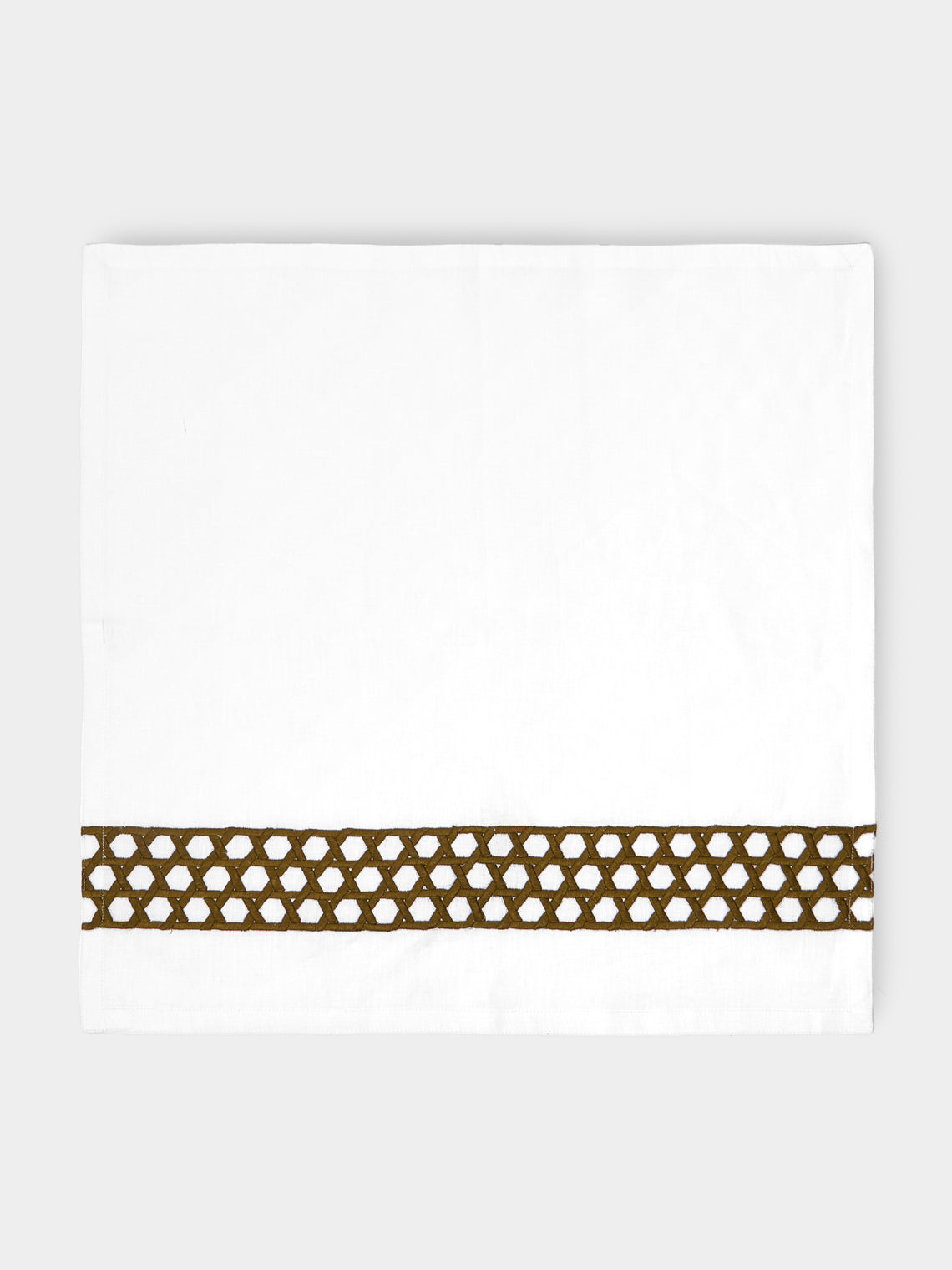 The Table Love - The Rattan Weave Hand-Embroidered Linen Napkins (Set of 4) -  - ABASK