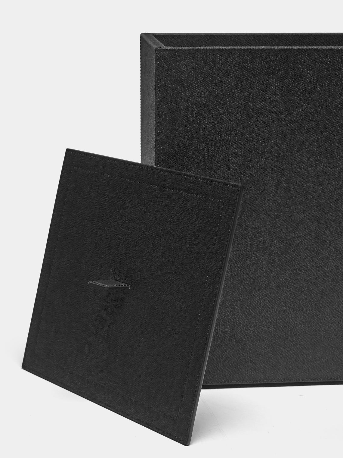 Giobagnara - Walter Leather Wastepaper Bin - Black - ABASK