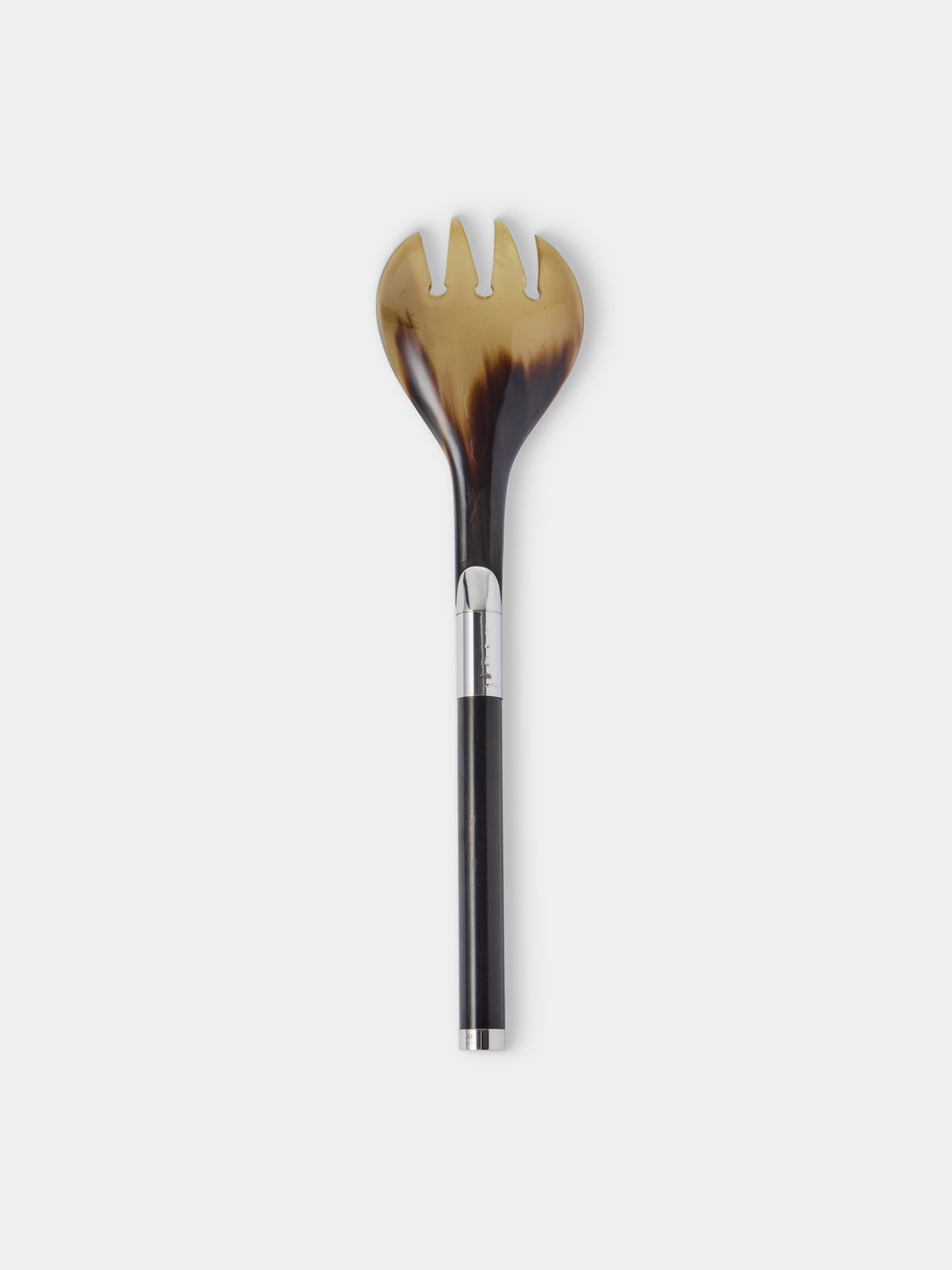 San Lorenzo - 1981 Afra and Tobia Scarpa Sterling Silver, Ebony and Horn Salad Servers (Set of 2) - Silver - ABASK