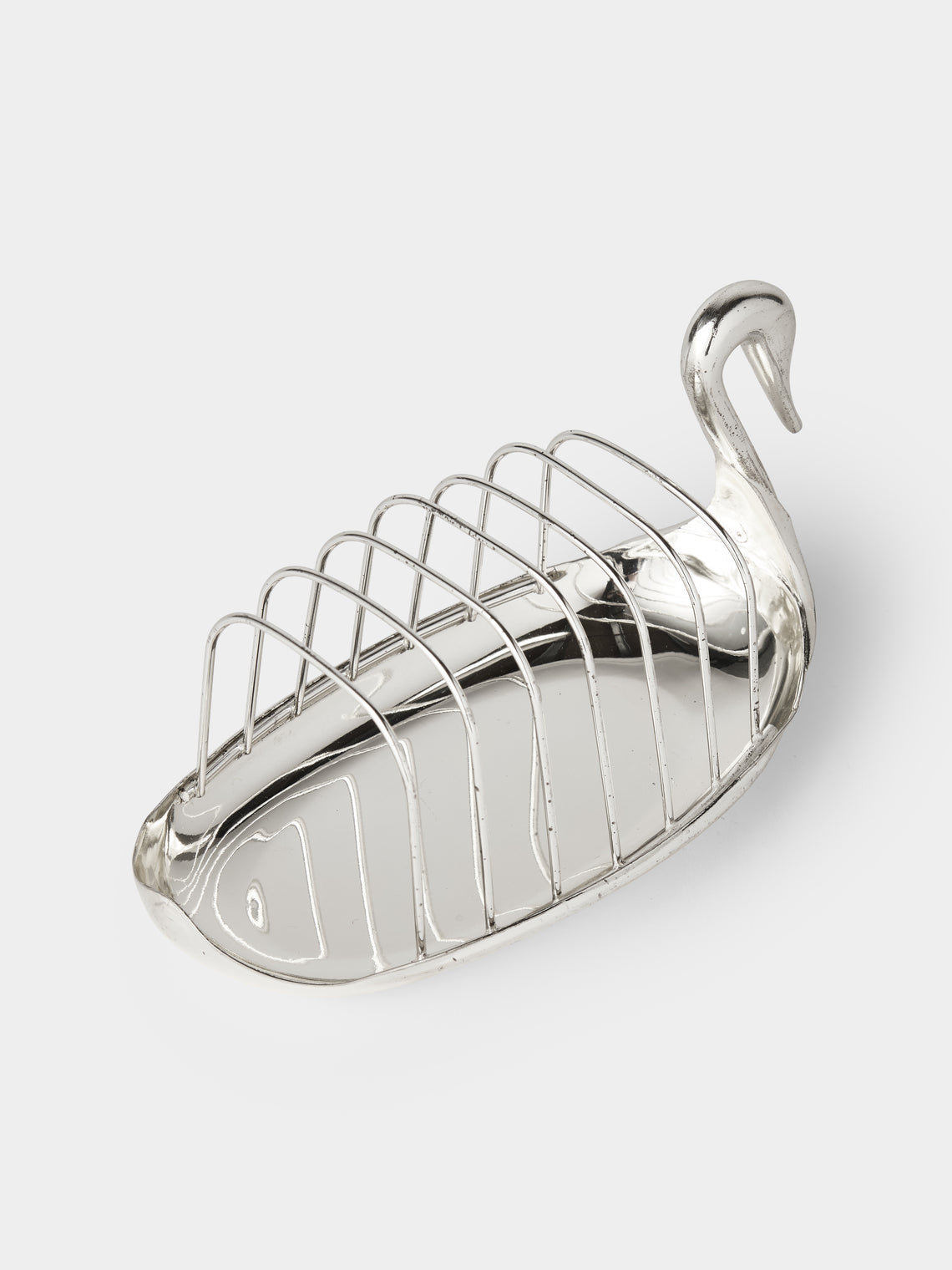 Antique and Vintage - Mid-Century Swan Silver-Plated Toast Rack - Silver - ABASK
