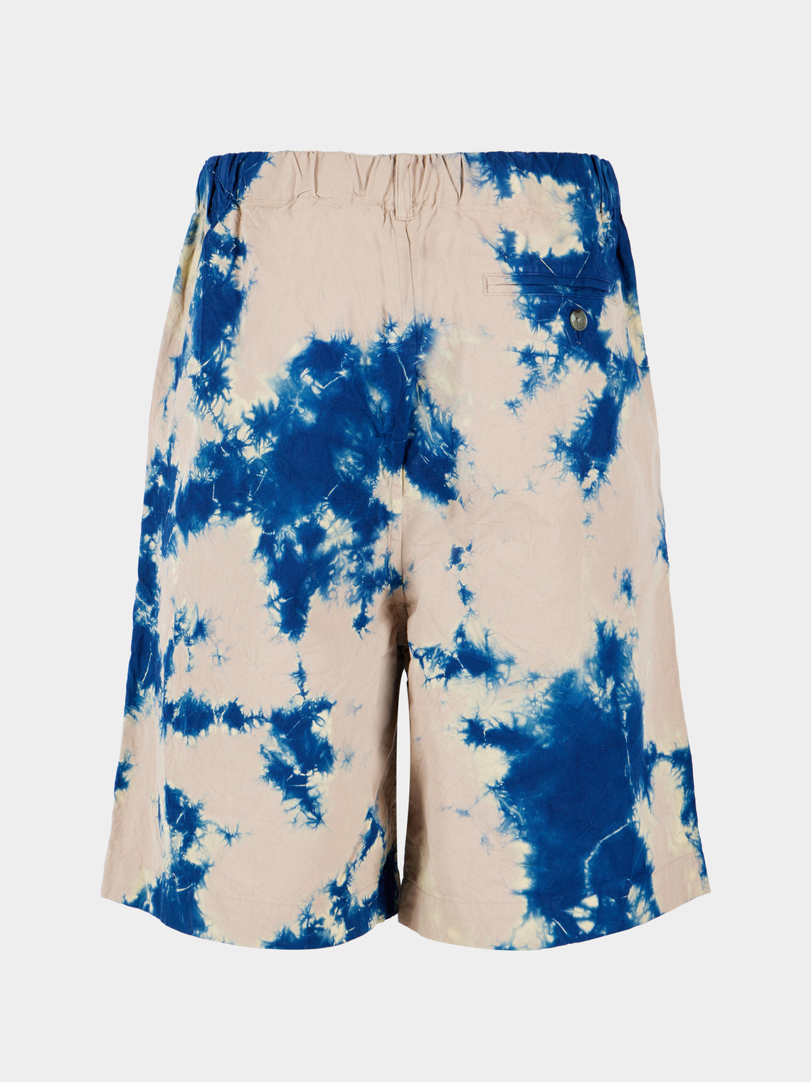 Suzusan - Shibori Cotton Wide Drawstring Shorts | Size: M - Blue - ABASK