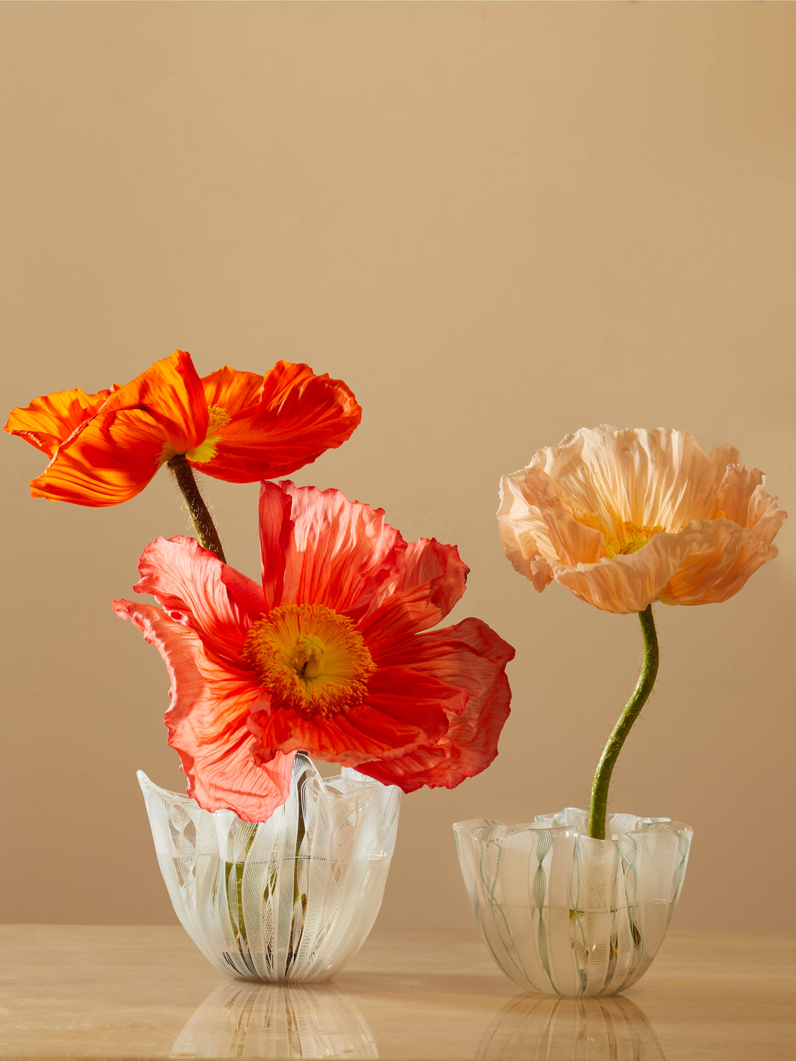 Antique and Vintage - 1950s Venini Fazzoletto Hand-Blown Murano Glass Vases (Set of 2) -  - ABASK