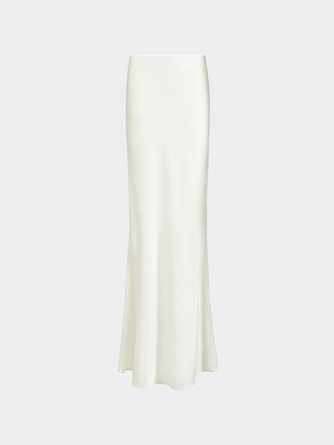 Ryan Roche - Silk Bias Long Skirt | Size: S - Ivory - ABASK - 
