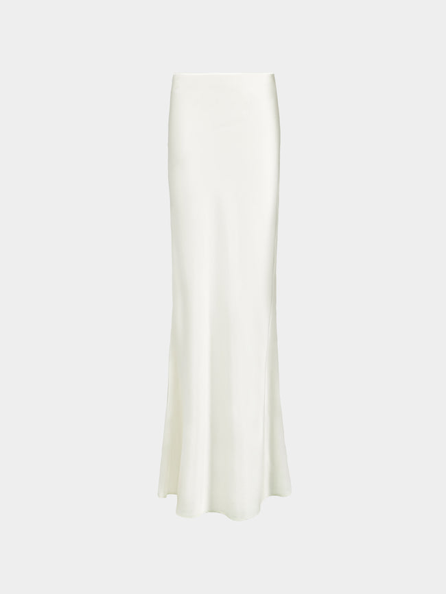 Ryan Roche - Silk Bias Long Skirt | Size: S - Ivory - ABASK - 