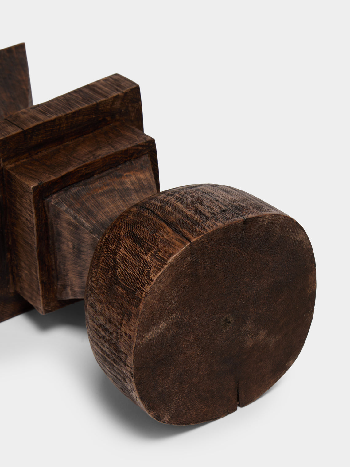 Jamie Gaunt Designs - Totem Hand-Carved Wood Candle Holder - Brown - ABASK
