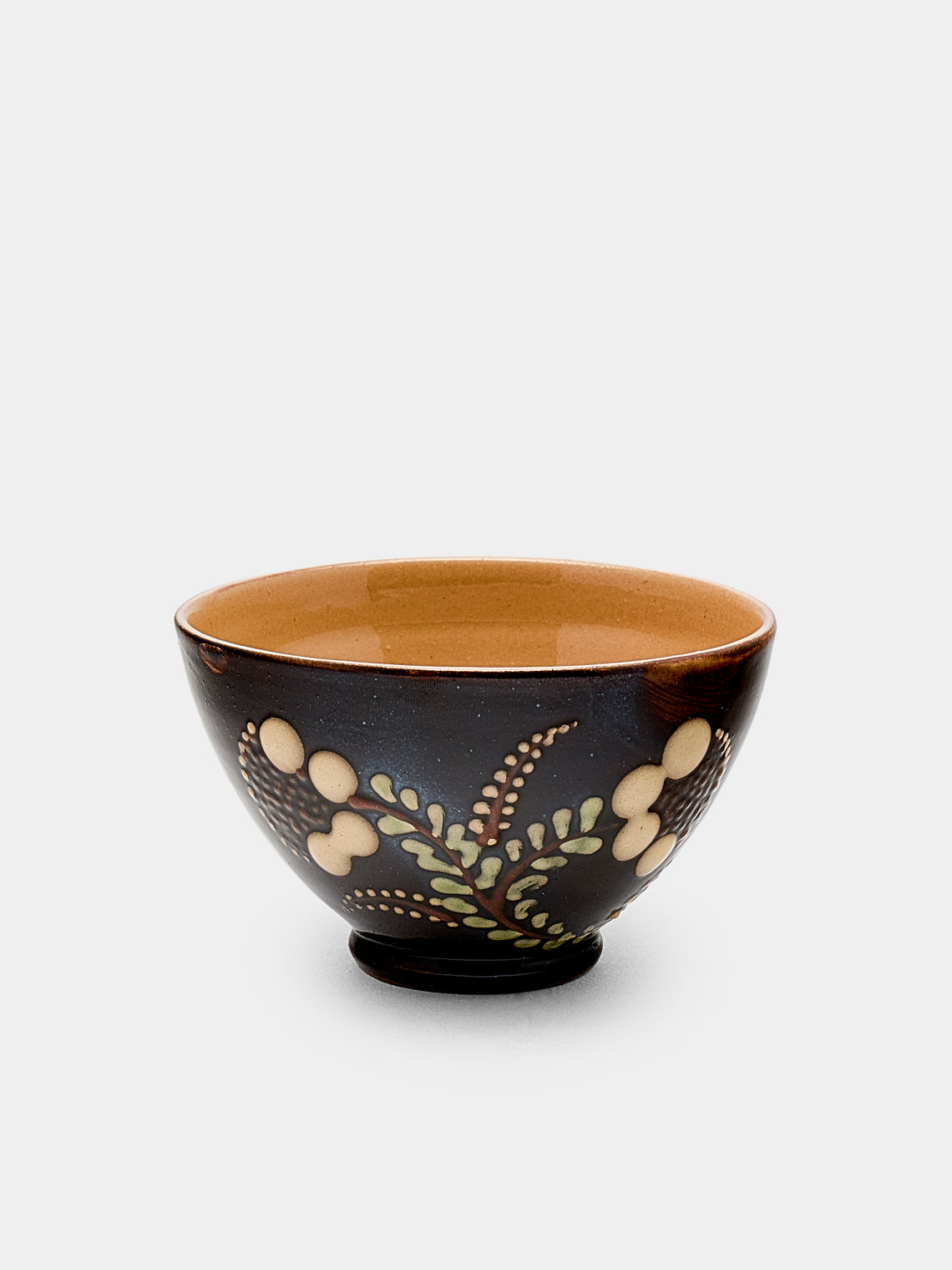 Poterie d’Évires - Flowers Hand-Painted Ceramic Petit Bowls (Set of 6) - Dark brown - ABASK