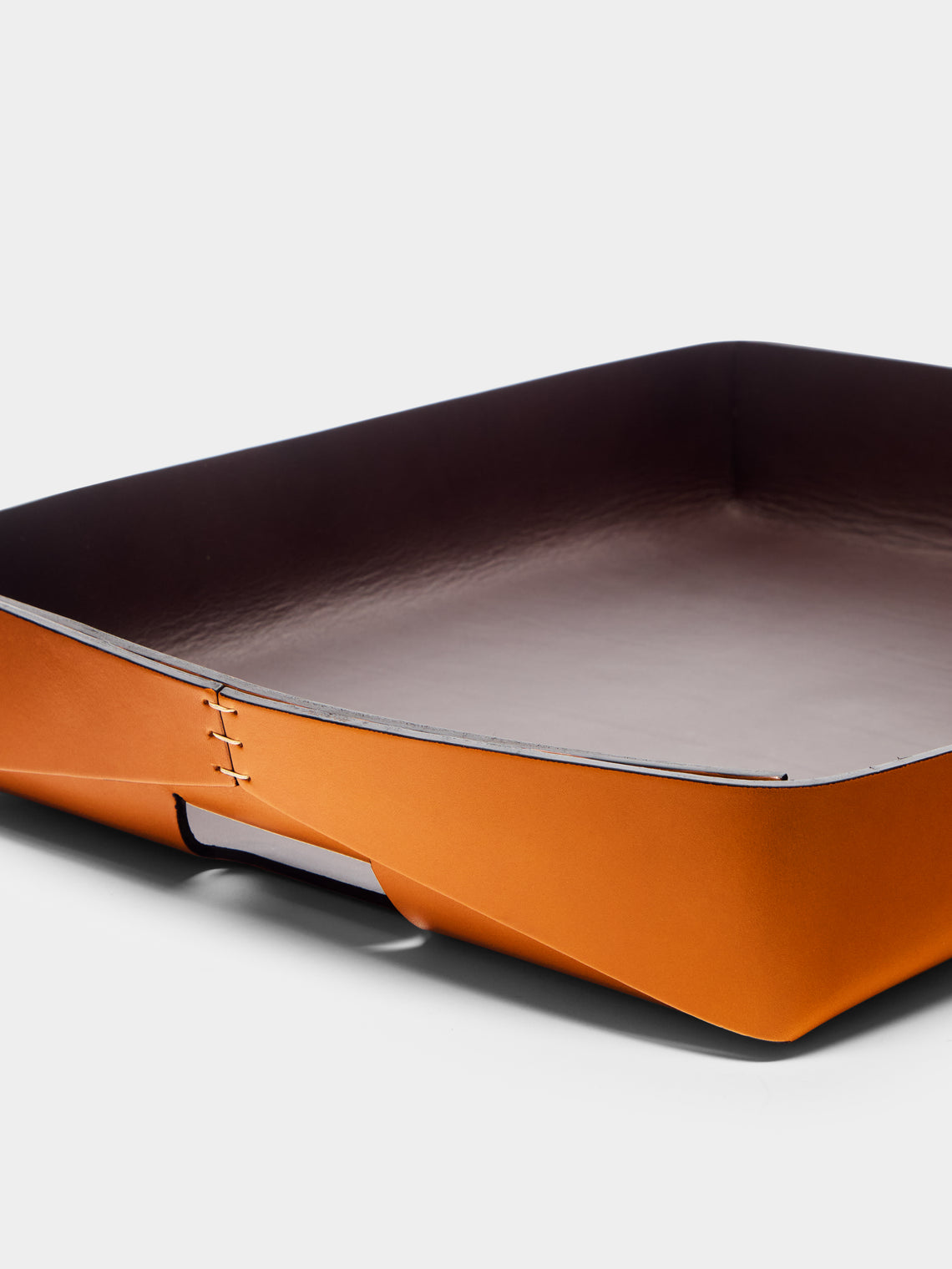 Oscar Maschera - Dario Leather Tray with Handles -  - ABASK
