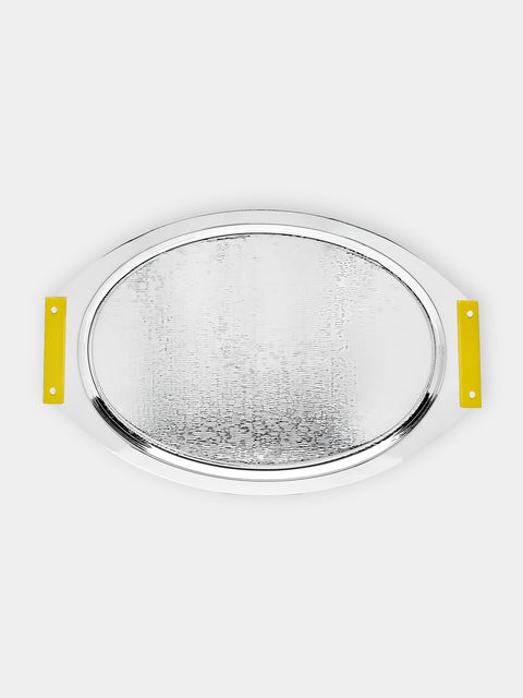 Zanetto - Ebony and Enamelled Silver-Plated Oval Bar Tray -  - ABASK - 