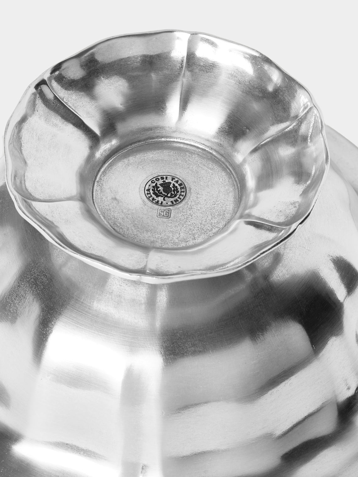 Cosi Tabellini - Acreide Pewter Footed Bowl - Silver - ABASK