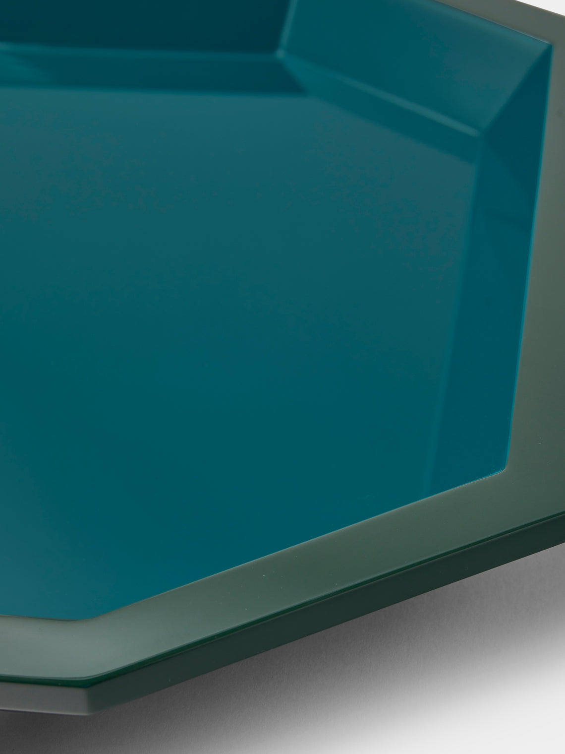 The Lacquer Company - Lacquered Small Octagonal Tray - Blue - ABASK