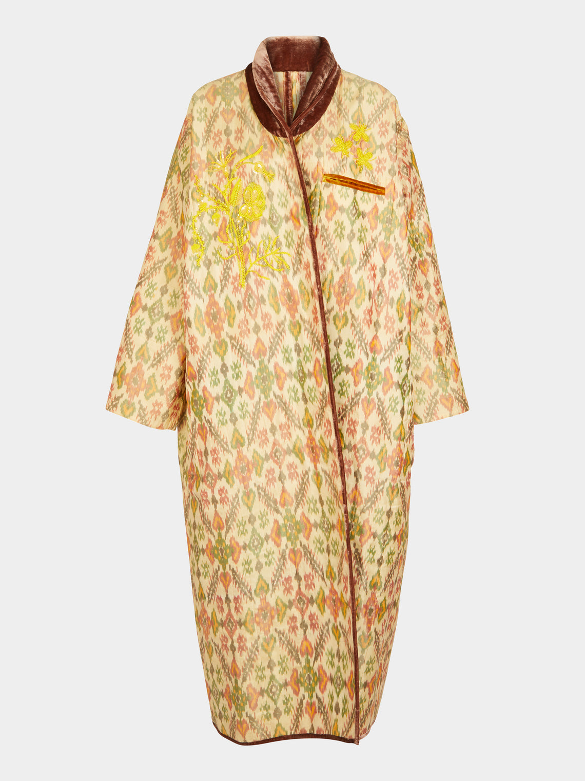 Nazzy Beglari - Hand-Loomed Ikat Silk and Cotton Reversible Robe | One Size -  - ABASK