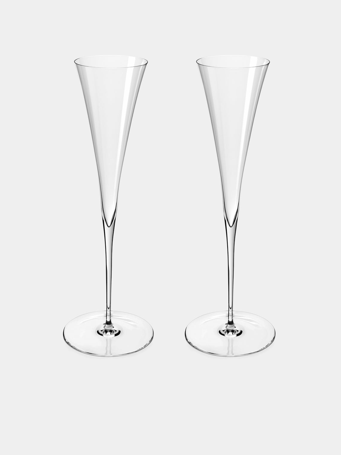 Lobmeyr - | Set of 2 | Ambassador Crystal Champagne Flutes - Clear - ABASK