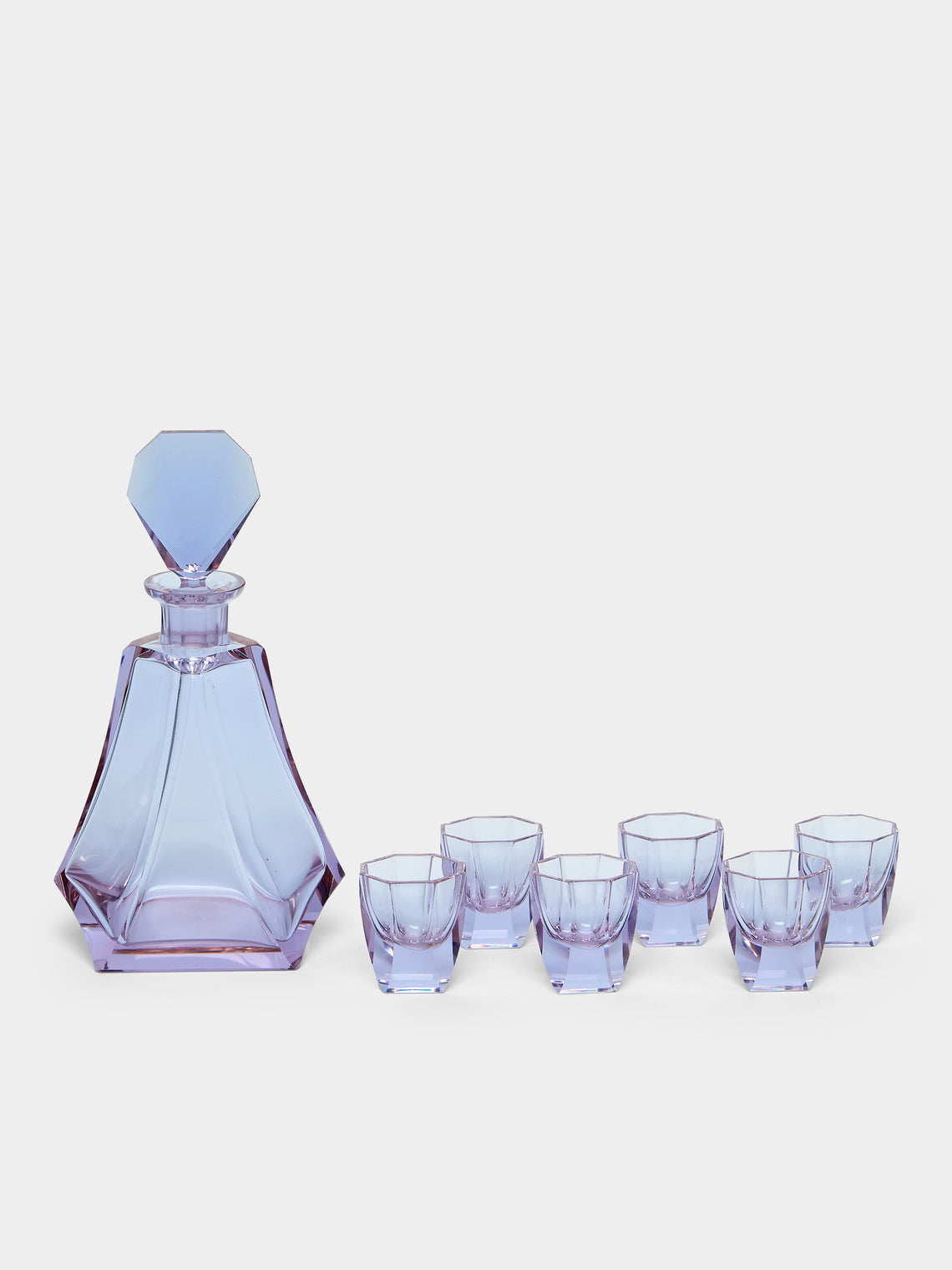 Antique and Vintage - 1930s Czech Crystal Decanter with Glasses (Set of 7) -  - ABASK - 