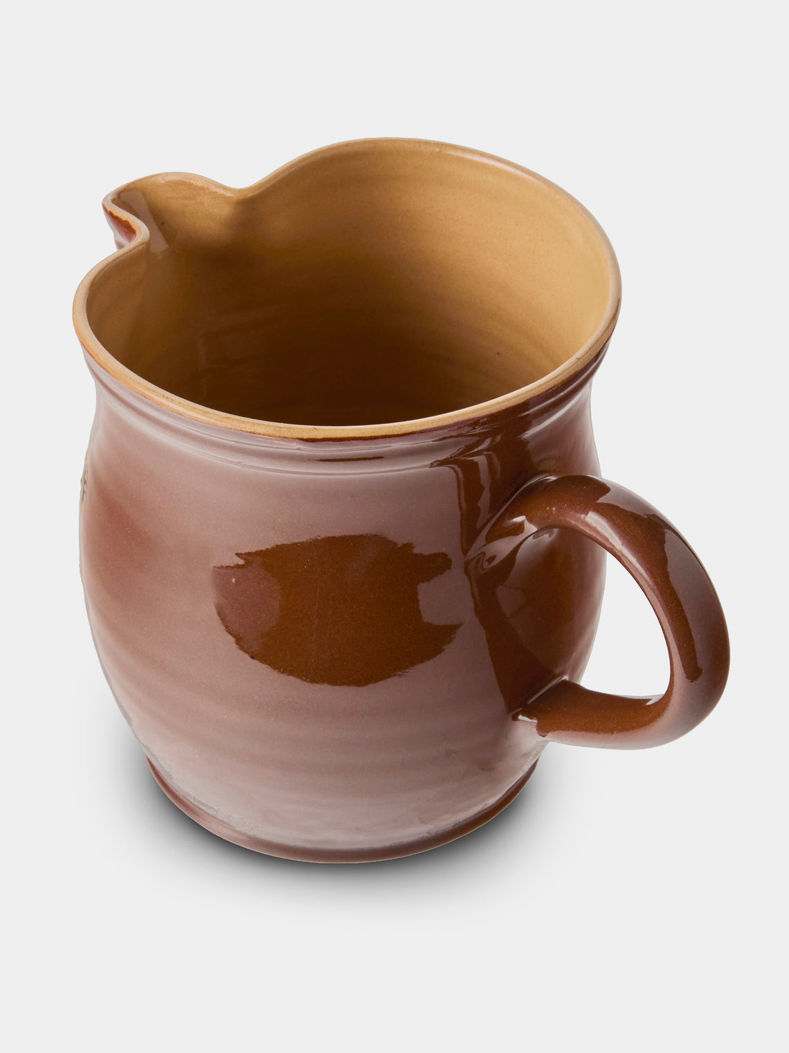 Poterie d’Évires - Birds Hand-Painted Ceramic Medium Jug - Light Brown - ABASK