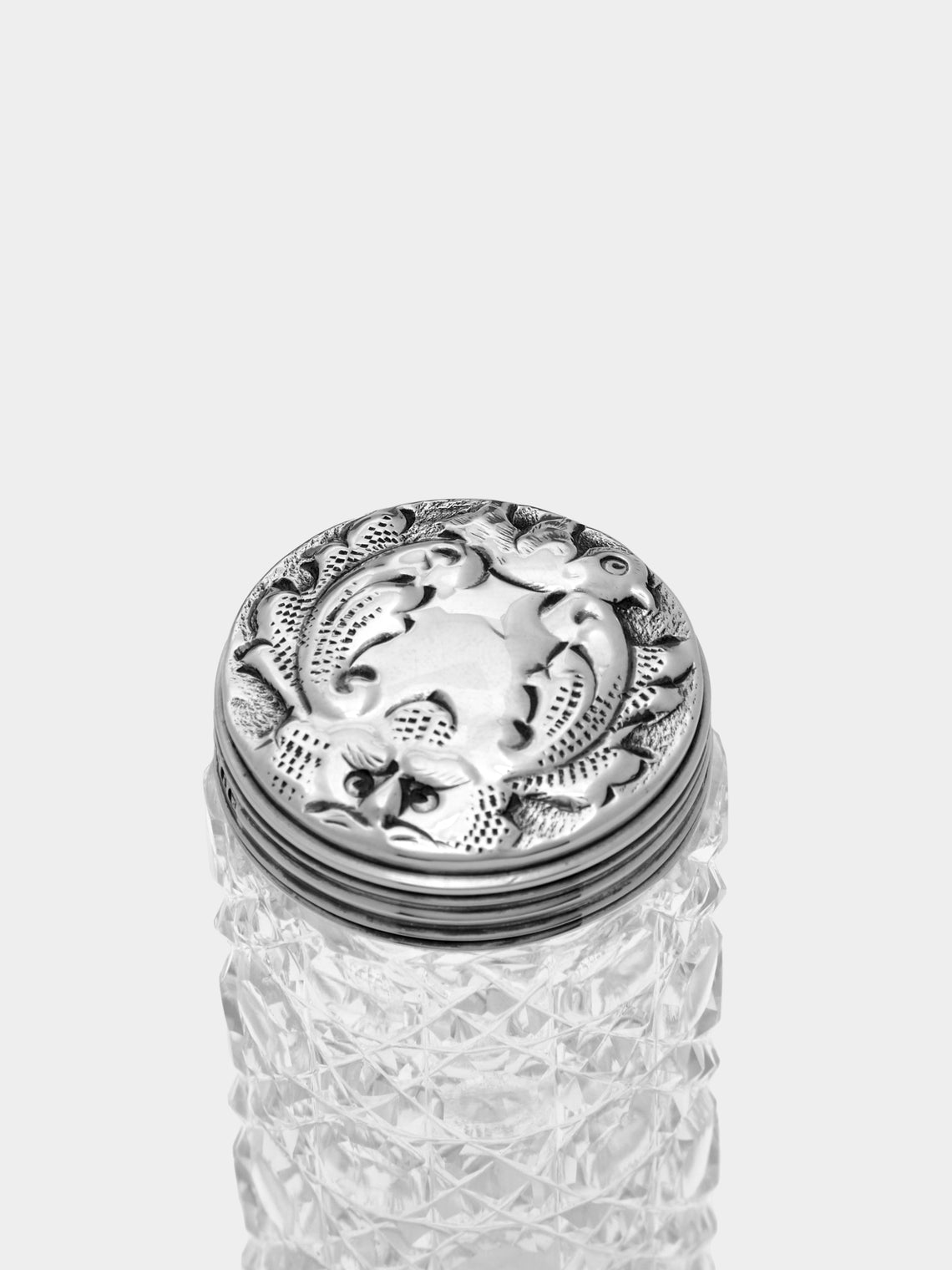 Antique and Vintage - 1900s Glass and Silver Jar -  - ABASK