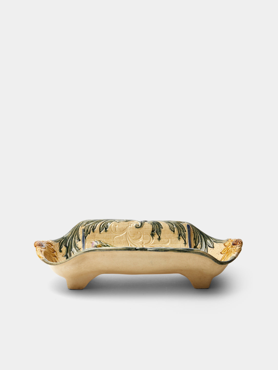 Antique and Vintage - 1900s Ceramic Asparagus Plate - Cream - ABASK - 