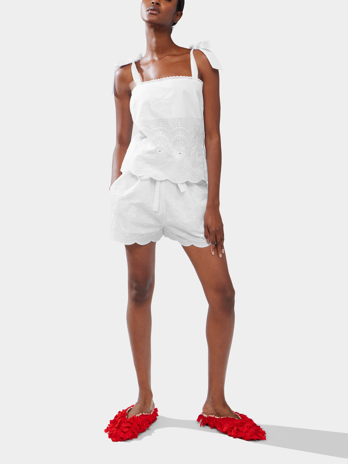 Loretta Caponi - Donata Embroidered Cotton Top | Size: S -  - ABASK