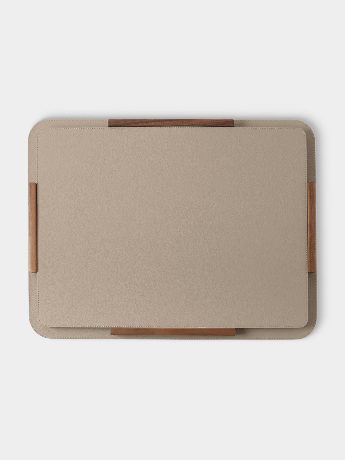 Giobagnara x Poltrona Frau - Leather and Walnut Placemats with Holder (Set of 6) - Taupe - ABASK