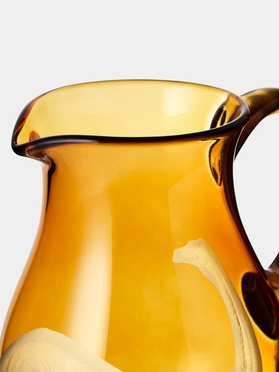Artel - Dinosaur Hand-Engraved Crystal Jug - Orange - ABASK