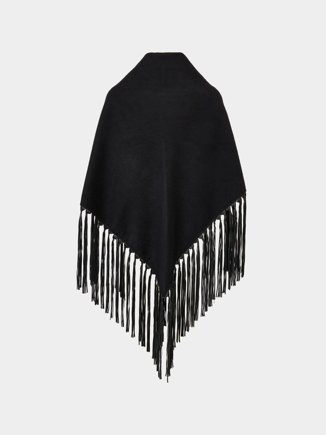 Alonpi - Double-Faced Cashmere Long Shawl with Leather Fringing | One Size -  - ABASK