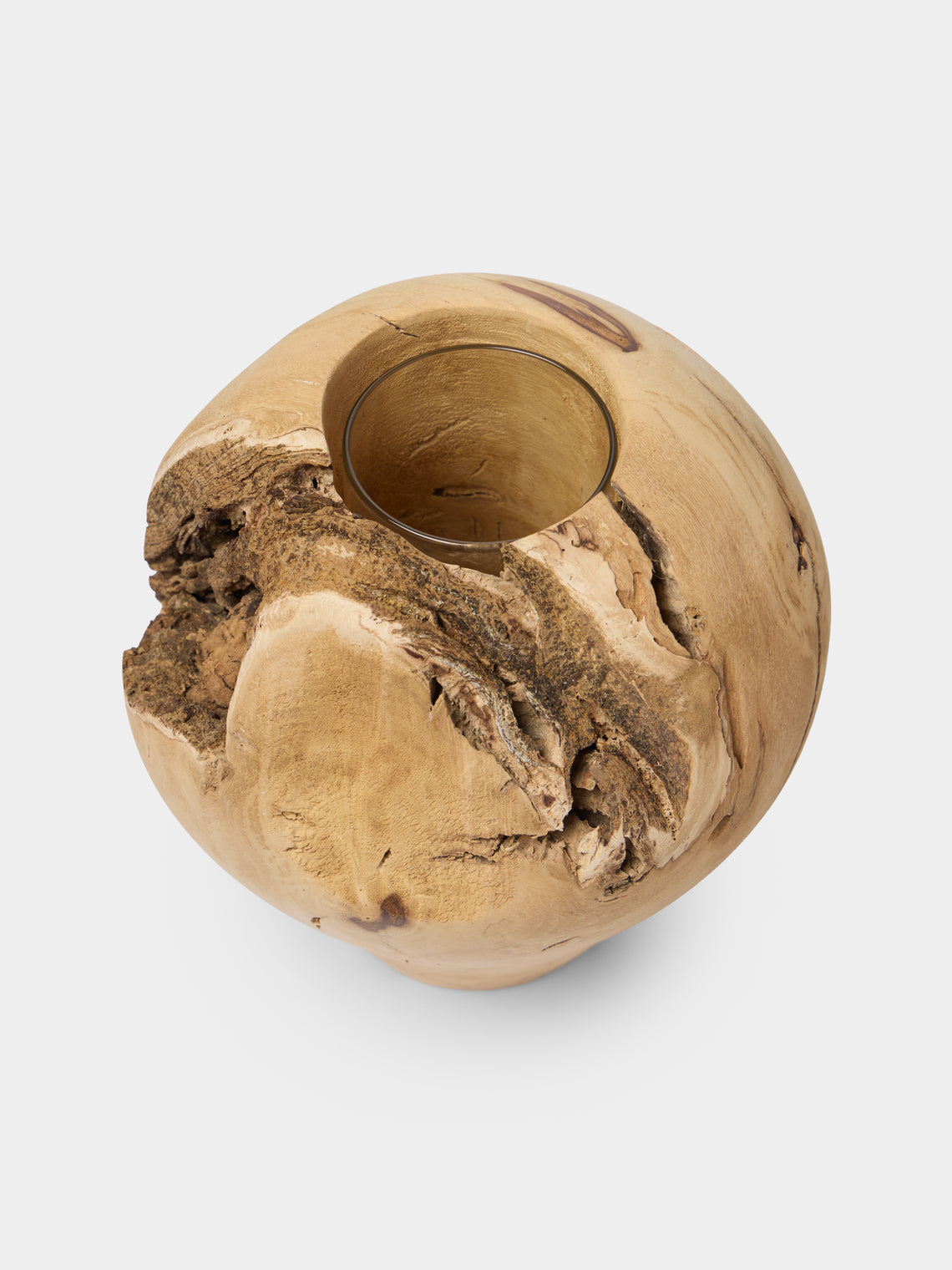 Thursday Furniture - Hand-Turned Fig Vase (6.5in/17cm) - Natural - ABASK