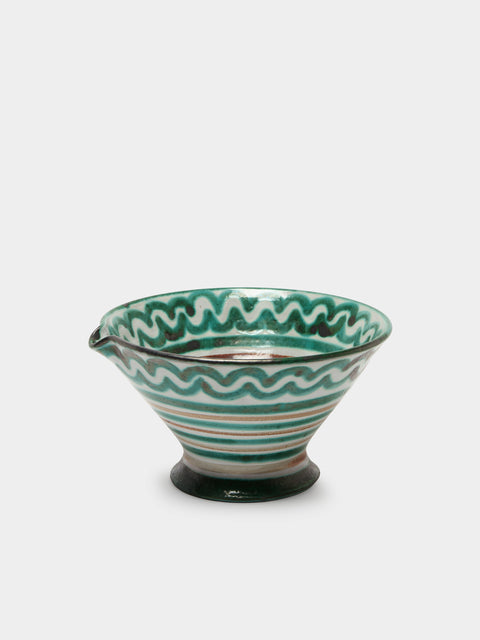 Antique and Vintage - 1950s Robert Picault Ceramic Salad Bowl - Green - ABASK - 