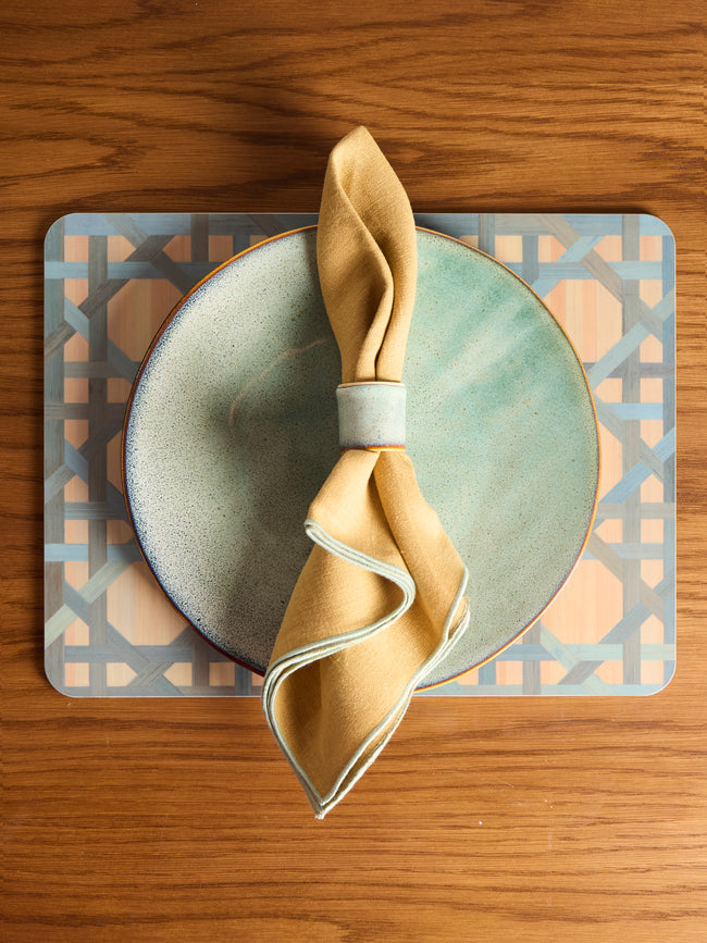 HestiaLiving - Epoch Wood Placemats (Set of 4) - Blue - ABASK