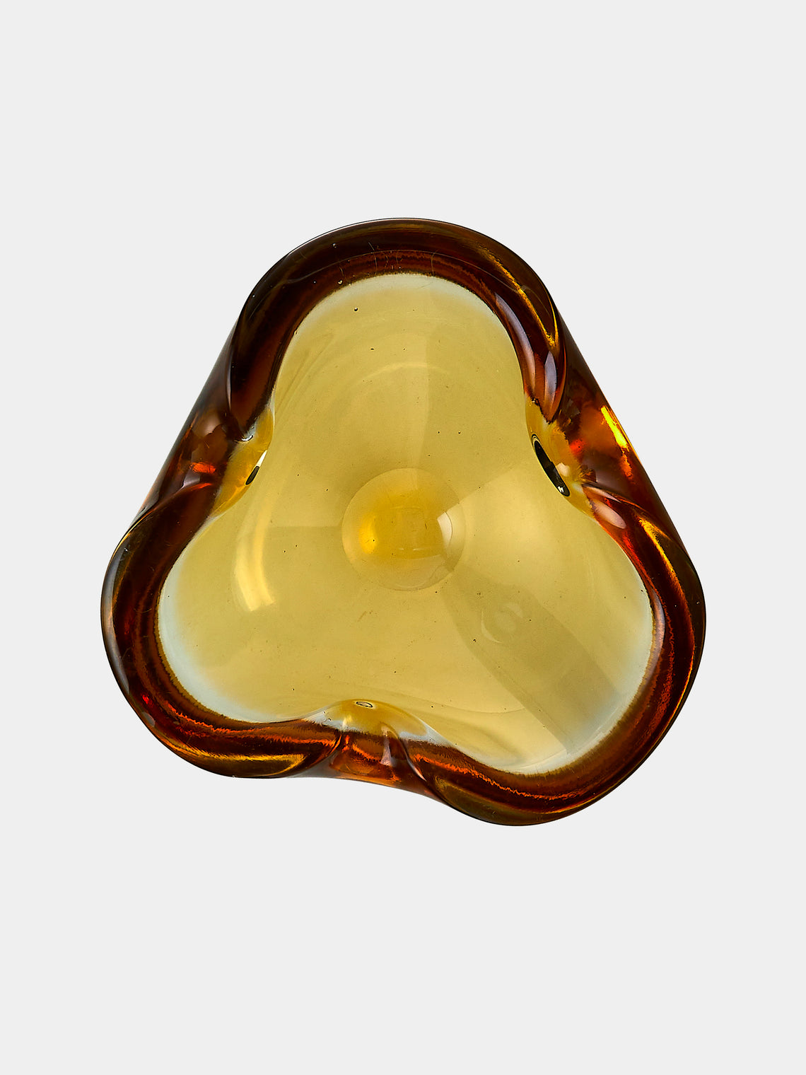 Antique and Vintage - Mid-Century Glass Ashtray - Yellow - ABASK