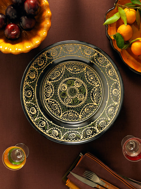Poterie de Cliousclat - Hand-Painted Slipware Large Serving Platter -  - ABASK