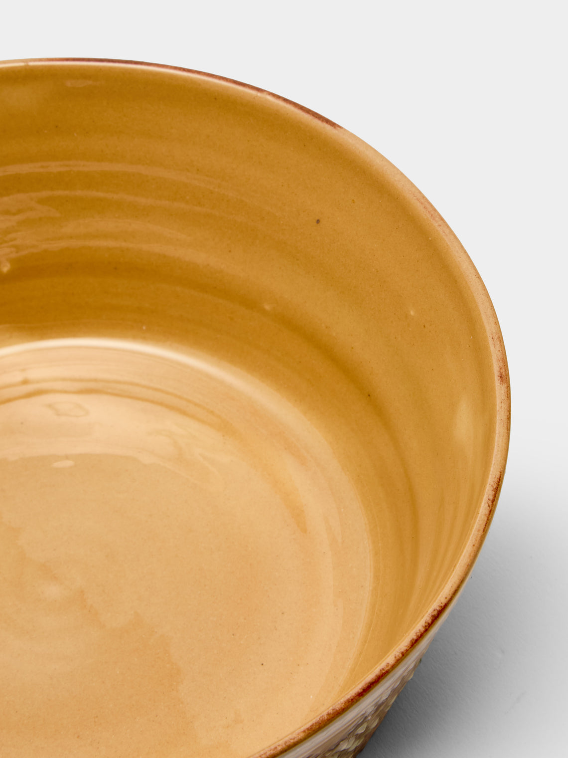 Poterie d’Évires - Flowers Hand-Painted Ceramic Small Handled Serving Bowl - Cream - ABASK