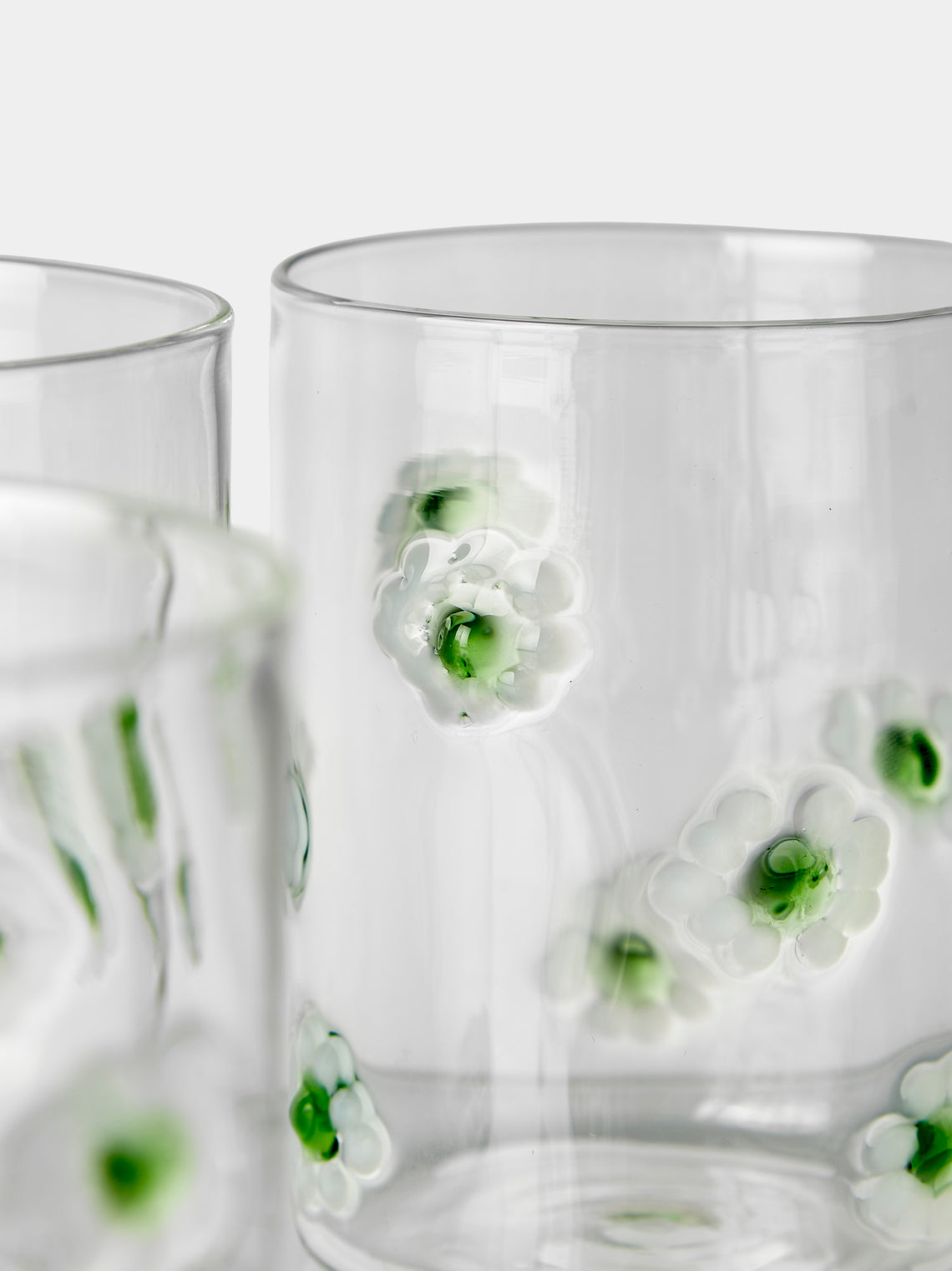 Alya Tannous - Daisy Hand-Blown Glass Tumblers (Set of 6) - Clear - ABASK