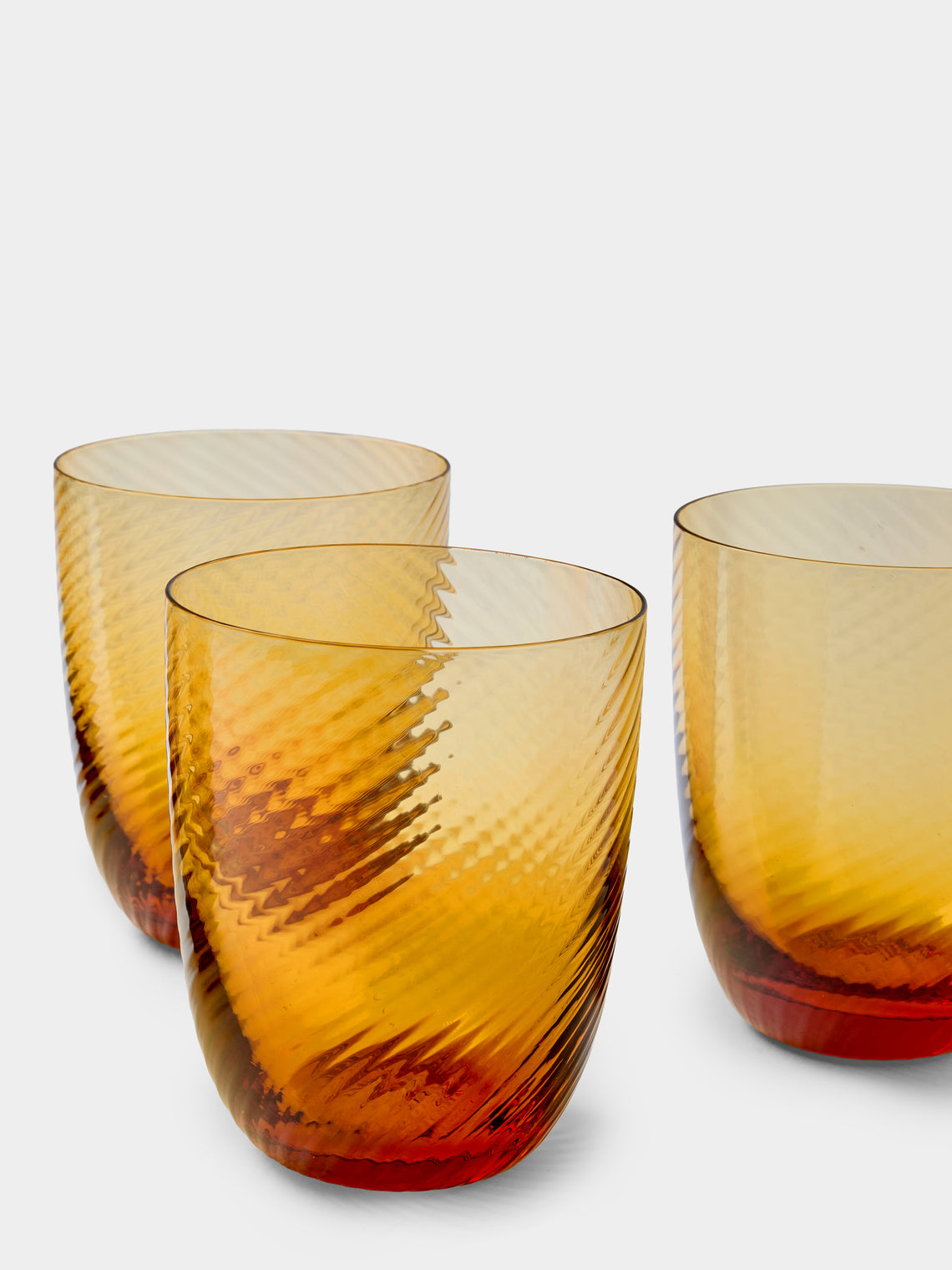 NasonMoretti - | Set of 6 | Idra Hand-Blown Murano Water Glasses - Yellow - ABASK