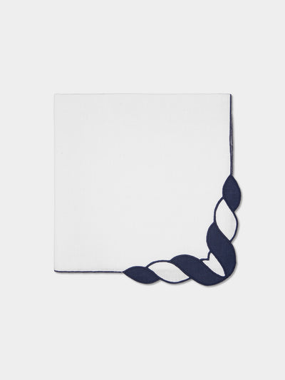 Los Encajeros - Granada Embroidered Linen Napkins (Set of 4) -  - ABASK - 