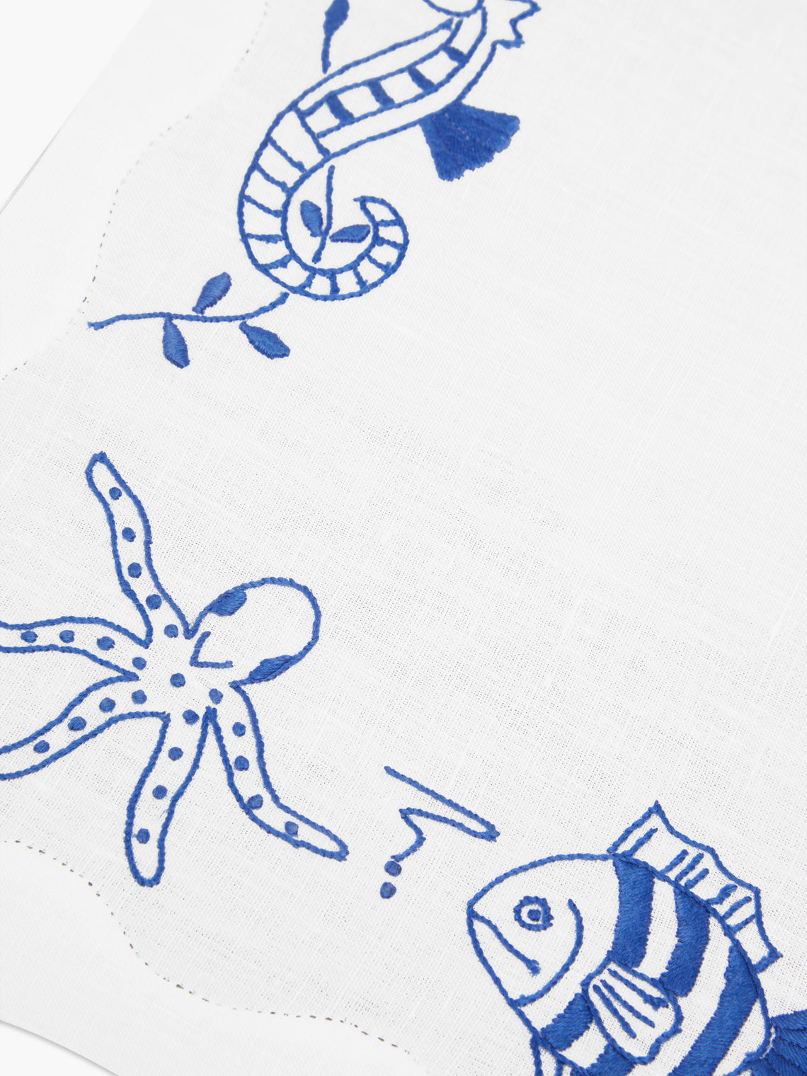 Taf Firenze - Sea Life Hand-Embroidered Linen Placemats (Set of 6) -  - ABASK