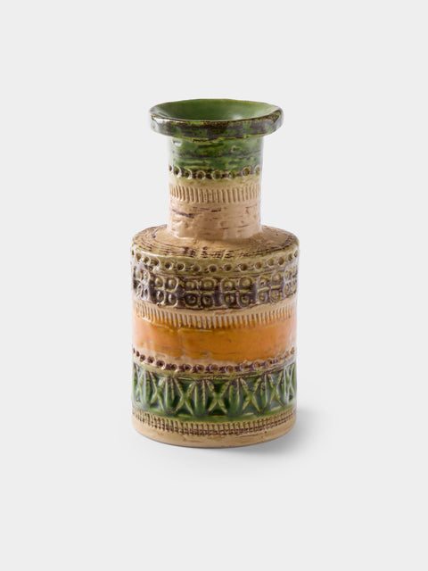 Antique and Vintage - 1960s Bitossi Sahara Ceramic Bud Vase (6in/16cm) - Green - ABASK - 