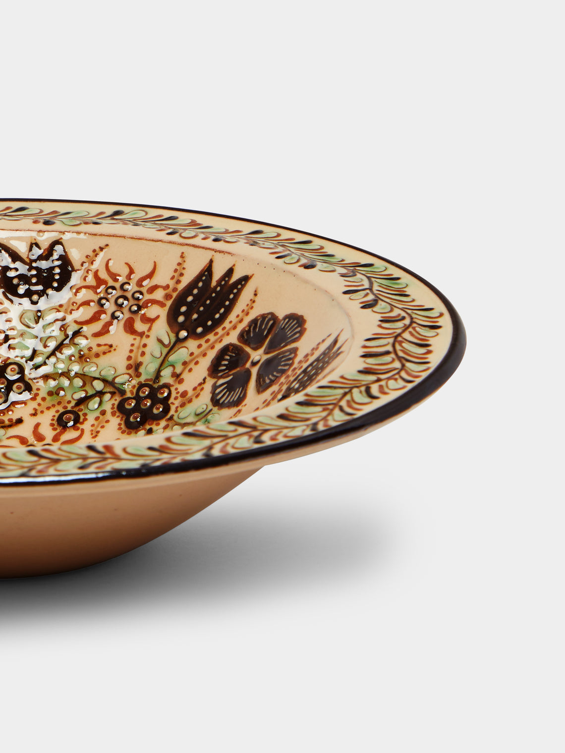 Poterie d’Évires - Flowers Hand-Painted Ceramic Large Serving Bowl -  - ABASK