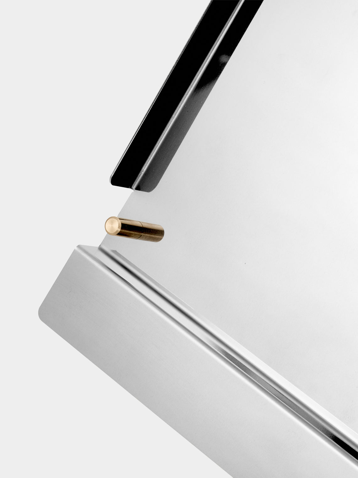 AnObjct - Alto Stainless Steel and Brass Stackable Paper Tray (19in/48.5cm) - Silver - ABASK