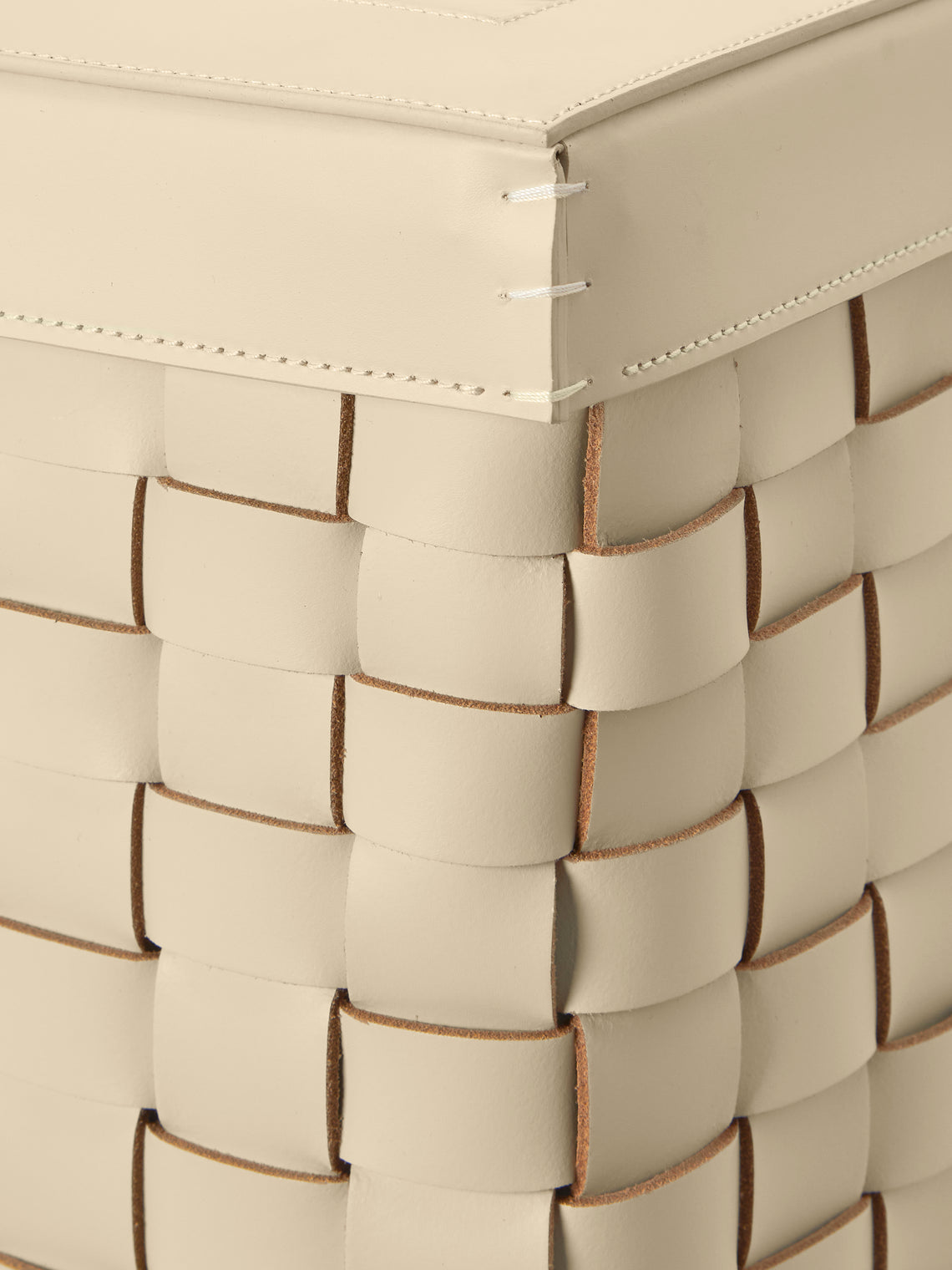 Riviere - Barcelona Water-Resistant Leather Laundry Basket - Ivory - ABASK