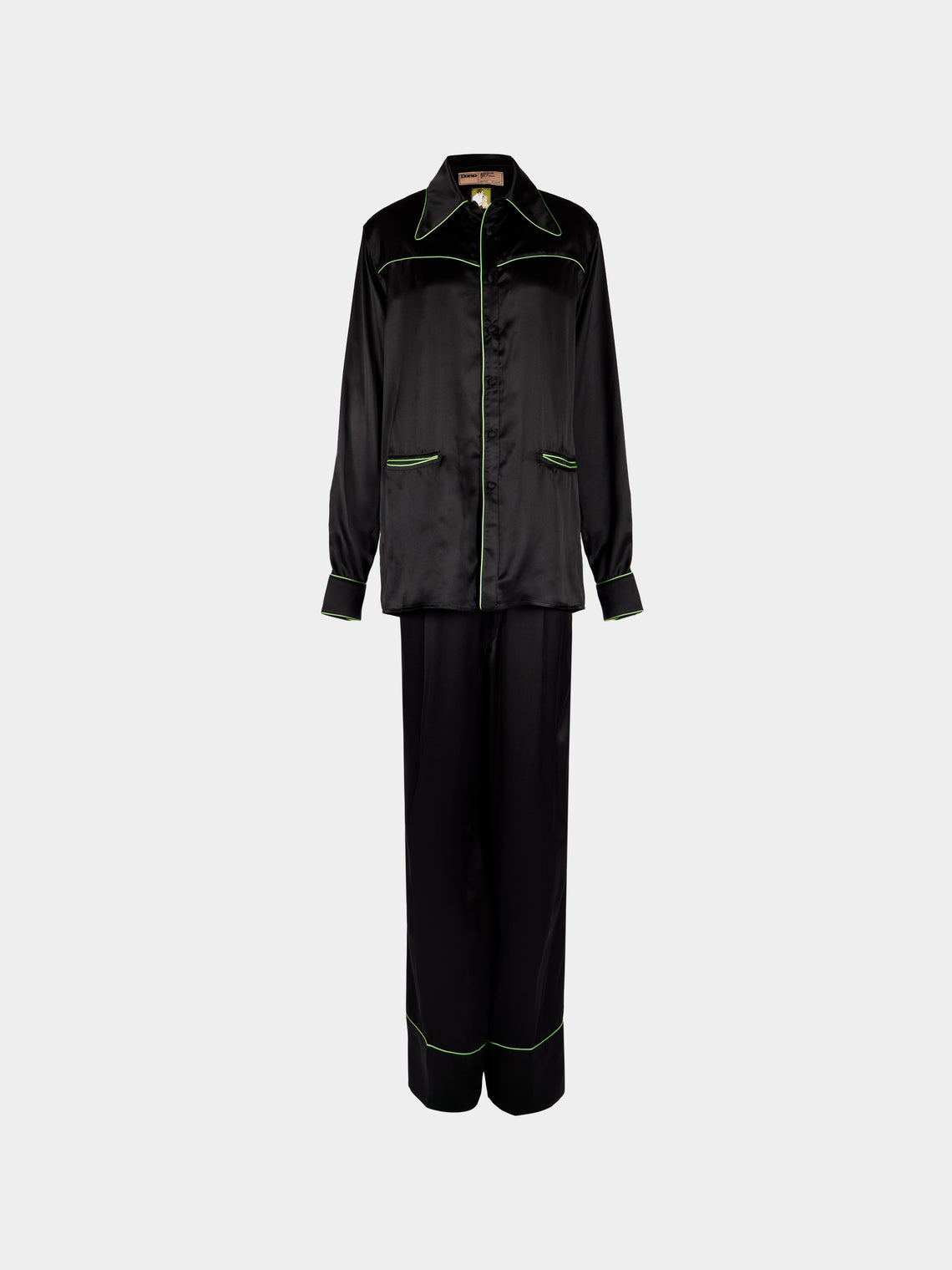 Dorso - Bandana Silk Pajama Set | Size: S - Black - ABASK - 