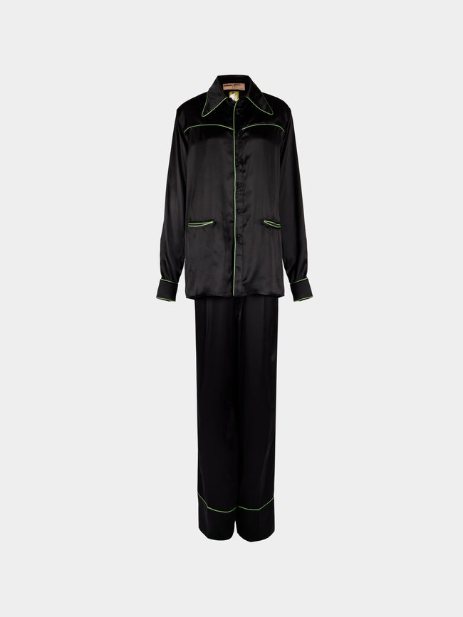 Dorso - Bandana Silk Pajama Set | Size: S - Black - ABASK - 