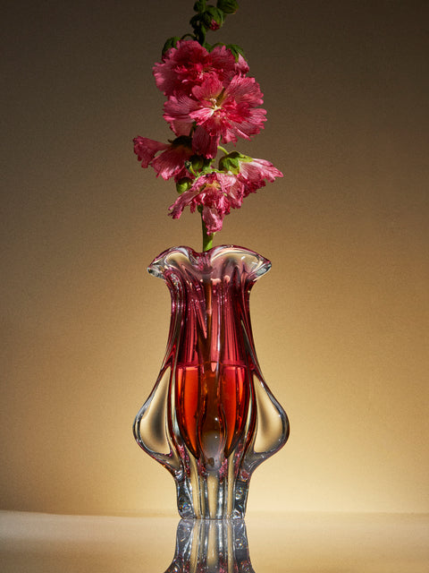 Antique and Vintage - Mid-Century Glass Vase - Pink - ABASK